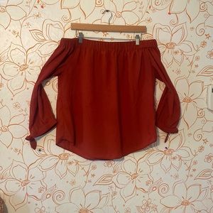 Off the shoulder long sleeve blouse